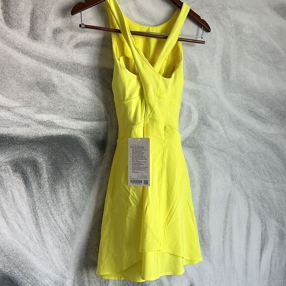 Lululemon Court Crush Dress Electric Lemon size 6 NWT tennis dress 🎾 - Picture 2 of 8